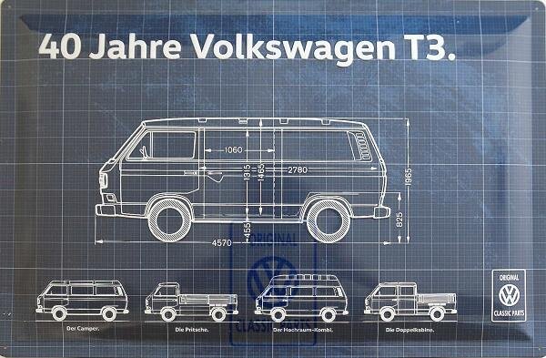 Blechschild 40 Jahre Volkswagen T3