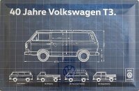 Blechschild 40 Jahre Volkswagen T3
