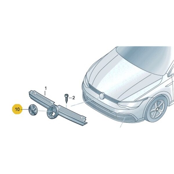 VW Emblem schwarz/chrom