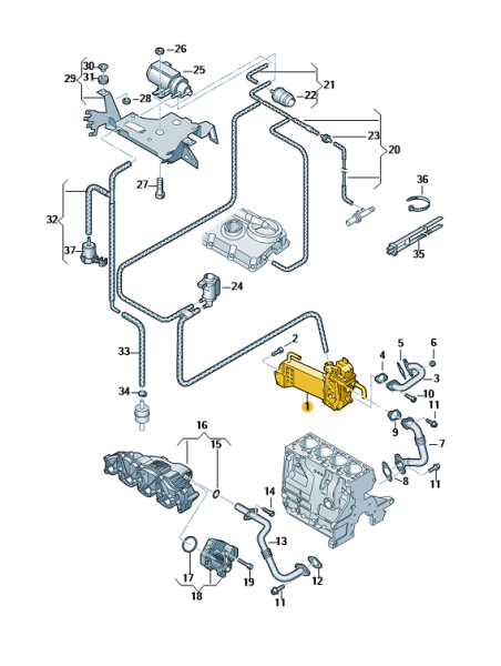 Kühler für Abgasrückführung 03L131512DS