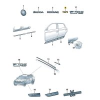 Skoda Schriftzug schwarz-glänzend 3V0853687H 041