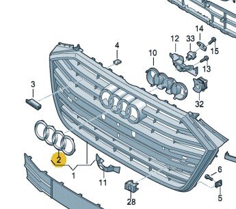 Audi Ringe schwarz 4N0853605 T94