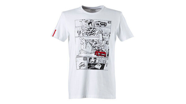 Original Audi Sport Herren Shirt Comic Print R8 weiss S M L XL XXL 313170010