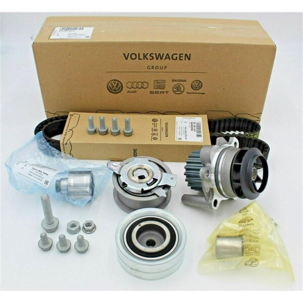 Original Zahnriemensatz + Wasserpumpe TDI + 4 Kurbelwellenschrauben