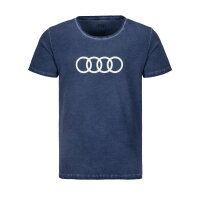 Original Audi Herren T-Shirt Ringe blau Größe XL 3132000415
