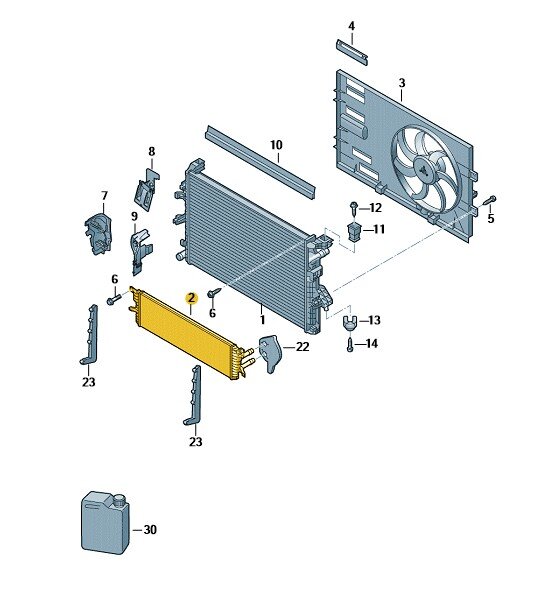 Zusatzkühler für Kühlmittel 7E0121212B
