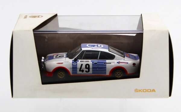 Original Skoda 130 RS Modellauto 1:43  Monte Carlo 1977 MVF76-800