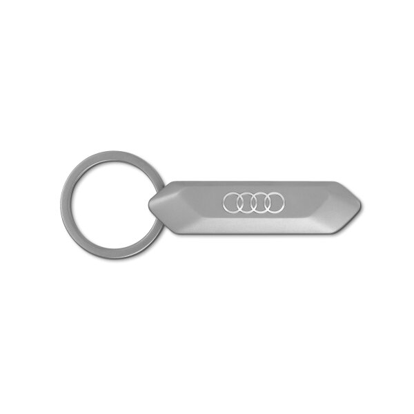 Original Audi Schlüsselanhänger Edelstahl Ringe Logo silber 3182100400
